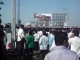 Sainiks shouting slogans for their beloved departed leader