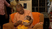 Yogi celebrates Janmashtami with kids at Gorakhnath Temple
