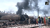 Massive fire erupts on goods train carrying diesel in Tamil Nadu