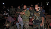 Indian Army Jawans celebrate as India defeats Pakistan in Asia Cup final