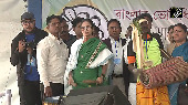 CM Mamata Joins Folk Dancers, Plays Traditional Drum