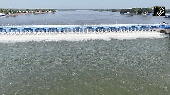 Drone view of Kallanai Dam, the oldest dam in the world
