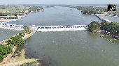 Drone view of Kallanai Dam, the oldest dam in the world