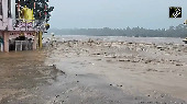 Temple Submerged as Chenab River Swells in Akhnoor, J& K