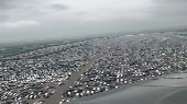 Aerial view of the stockyard of Maruti Suzuki in Gujarat