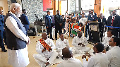 Watch: PM welcomed with Bhojpuri 'Chautaal' in Trinidad and Tobago