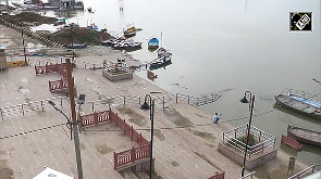 Water level rises at Sangam in Prayagraj amid heavy rainfall