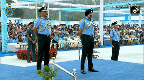IAF chief AP Singh inspects parade at Hindon Air Base
