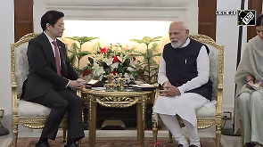 PM Modi welcomes Singapore PM Lawrence Wong at Hyderabad House