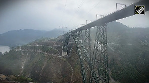 Yoga session held at world's highest railway bridge, Chenab Rail Bridge
