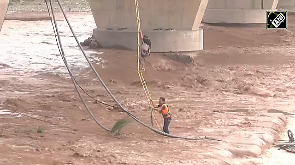 Watch: SDRF rescues man stranded in Tawi River in J-K