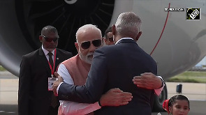 President Muizzu breaks protocol, welcomes PM Modi at Male airport