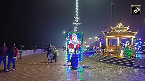 Kolkata's Digha beach illuminated with lights before Christmas