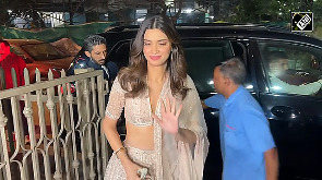 Diana Penty Stuns in Shimmery Rose Gold Lehenga at Diwali Bash!