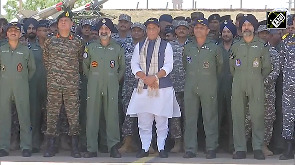 Defence Minister Rajnath Singh visits Bhuj airbase