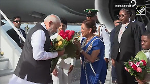 PM Modi lands in Port of Spain, Trinidad and Tobago