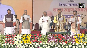 NDA MLAs take oath as Bihar Ministers at Gandhi Maidan, Patna