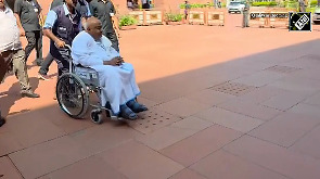 HD Deve Gowda arrives at Parliament to cast vote for VP Election
