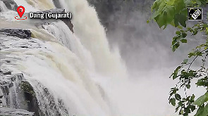 Gira waterfall turns majestic following incessant rain in Gujarat's Dang