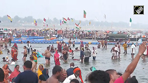 Devotees take holy dip in Saryu River on 'Ashadha Amavasya'