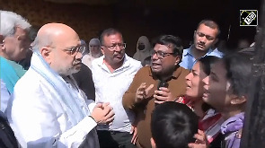 Pahalgam victims' families break down before Amit Shah