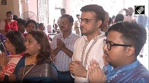 Sourav Ganguly visits Babubagan Durga Puja Pandal on Maha-Ashtami