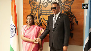President Droupadi Murmu meets Botswana President Duma Boko at President Office in Gaborone