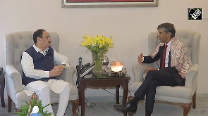 JP Nadda Meets Former UK PM Rishi Sunak In Delhi