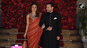 Kareena stuns in red saree at Aadar Jain-Alekha Advani's wedding