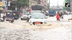 Videos: Heavy rain turns Bhopal road into river