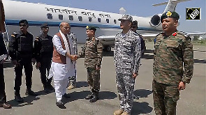 Rajnath Singh reaches Srinagar, to review security situation in J-K