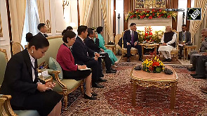 PM Modi, Mongolian President hold bilateral meeting at Hyderabad House