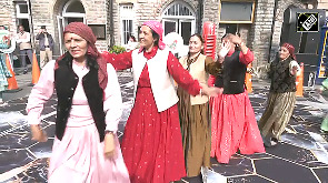 Over 150 women gathered at iconic Mall Road to perform traditional Himachali Nati dance
