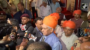 J&K LG Manoj Sinha flags off first batch of Amarnath Yatra pilgrims from Jammu