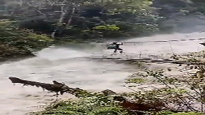 Viral video shows man crossing flooded river on hanging bridge in Arunachal