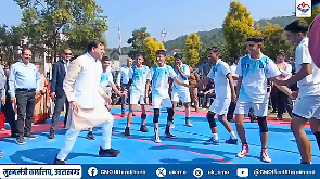 Uttarakhand CM Dhami plays kabaddi at 'Sansad Khel Mahotsav' in Dehradun