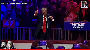 Trump performs iconic dance during MAGA Rally