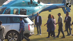 Mukesh Ambani and family arrive in Prayagraj