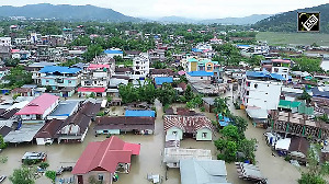 Aerial footage shows scale of flood devastation in Imphal