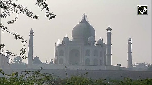 Thin layer of fog envelops Taj Mahal post Diwali