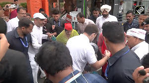 Rahul Gandhi, others help TMC MP Mitali Bagh, who fainted during protest