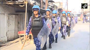 Paramilitary forces conduct flag march on Holi in Sambhal