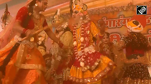 Shri Krishna Janambhumi Temple in Mathura celebrates Phoolon Ki Holi