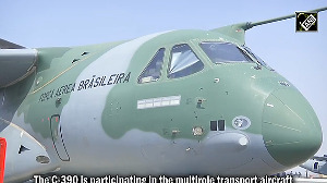 Global Defence Major Embraer showcases C-390 Millennium transport aircraft