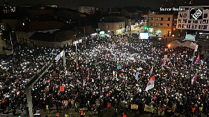 Phones in Hand, lights on! Thousands 'angry' Serbians took to streets over corruption swells