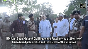 Amit Shah arrives at Air India plane crash site 