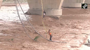Watch: SDRF rescues man stranded in Tawi River in J-K