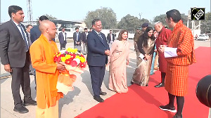 King of Bhutan accompanied by Yogi, leave for Prayagraj 