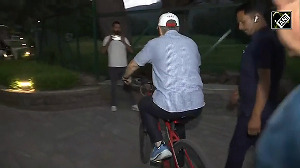 CM Omar Abdullah cycles on Pahalgam streets