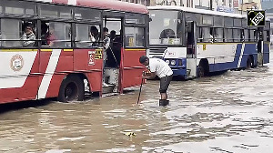 Heavy rain triggers waterlogging in Hyderabad